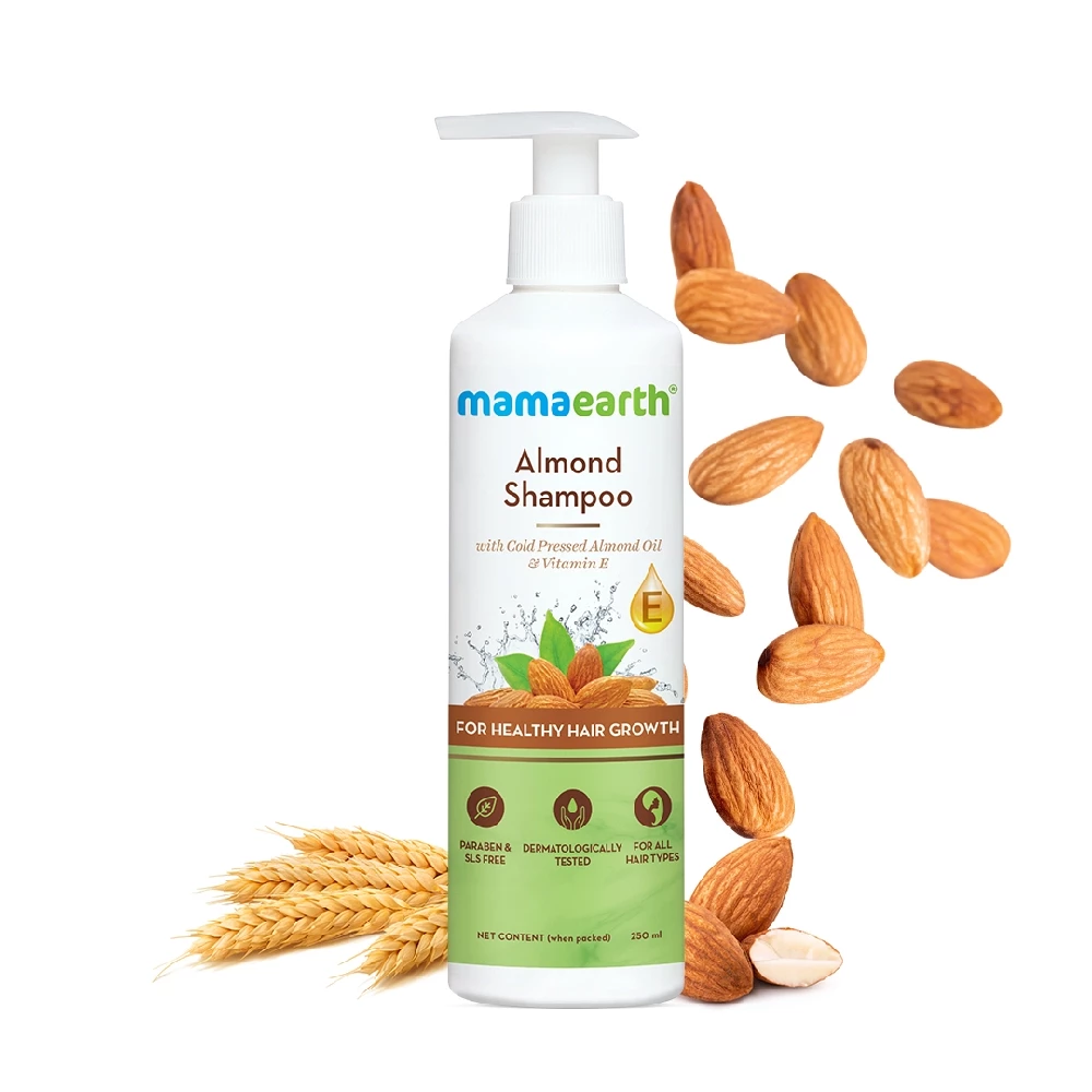 Almond Shampoo with Cold Pressed Almond Oil and Vitamin E for Healthy Hair Growth, 250 ml-1.webp